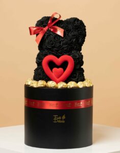 black Teddy Bear With Chocolate