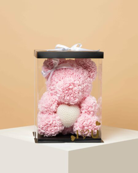 Pink Teddy Bear Foam Flowers