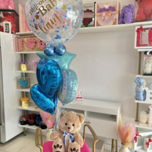 osito welcome baby, peluche con globos, custom balloon #welcomebaby "Welcome, Baby!" "Personalized, Balloons!" #bearBalloons