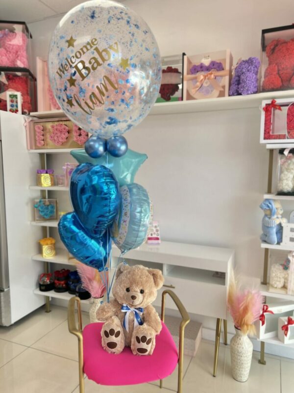 osito welcome baby, peluche con globos, custom balloon #welcomebaby "Welcome, Baby!" "Personalized, Balloons!" #bearBalloons