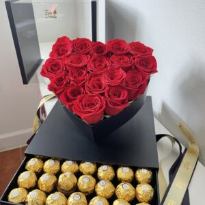 Valentina Red Flores con Chocolates frutidetails.com