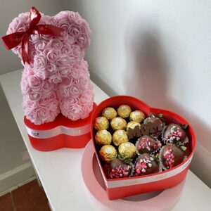 Amor Dulzuras Mix Osito con Fresas y Chocolates frutidetails.com
