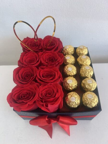 bella Flores rojas y Chocolate para mujer